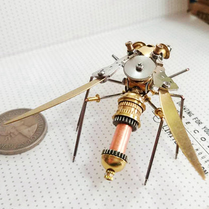 Colección de modelos de insectos araña avispa pequeña mecánica de metal Steampunk