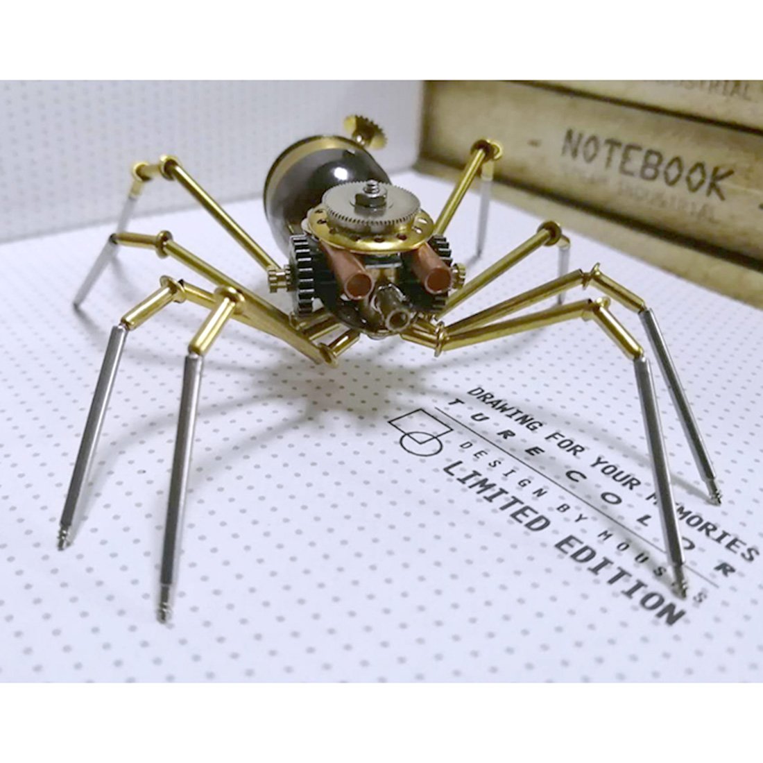 Colección de modelos de insectos araña avispa pequeña mecánica de metal Steampunk
