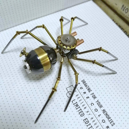 Colección de modelos de insectos araña avispa pequeña mecánica de metal Steampunk