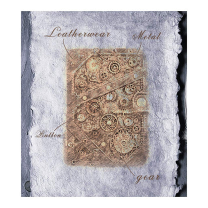 Cuaderno Steampunk de tapa dura, kit de pluma y sello con caja de regalo