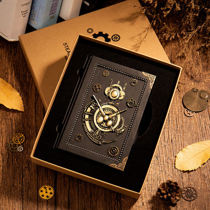 Cuaderno Steampunk de tapa dura con caja de regalo 