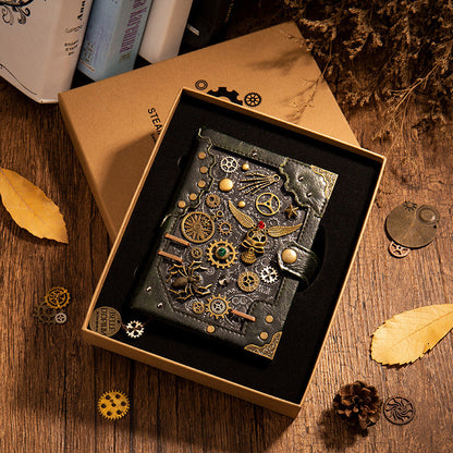 Cuaderno Steampunk de tapa dura con caja de regalo 