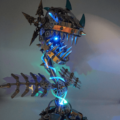 Modelo de rompecabezas de metal Steampunk realista de flor caníbal con boca abierta 