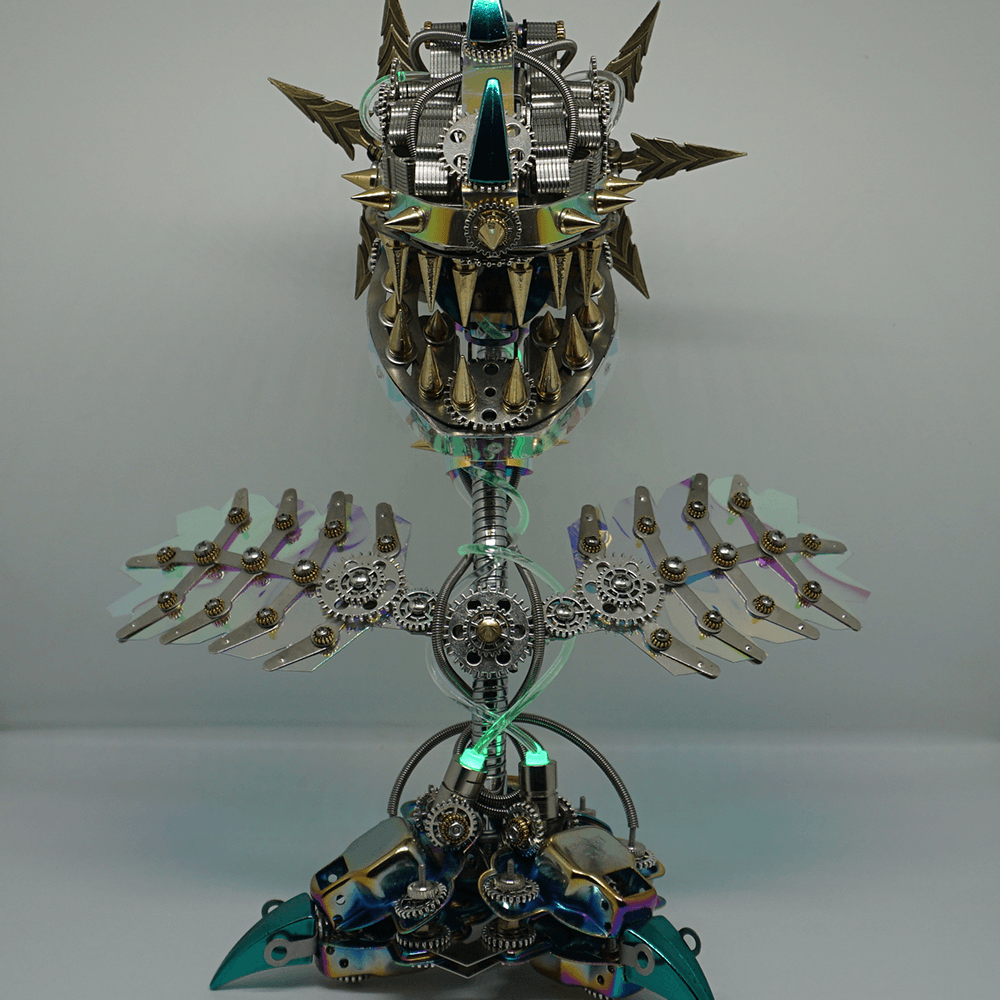Modelo de rompecabezas de metal Steampunk realista de flor caníbal con boca abierta 