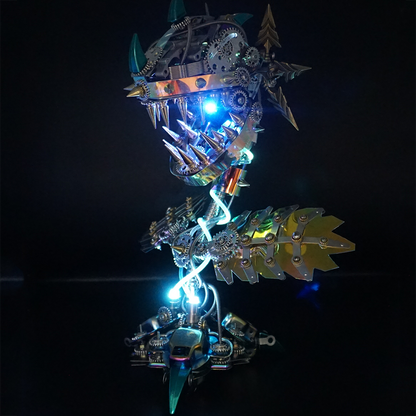 Modelo de rompecabezas de metal Steampunk realista de flor caníbal con boca abierta 