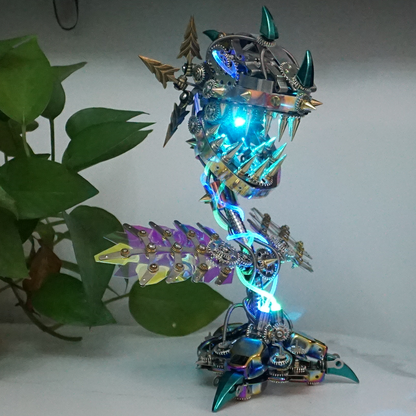 Modelo de rompecabezas de metal Steampunk realista de flor caníbal con boca abierta 