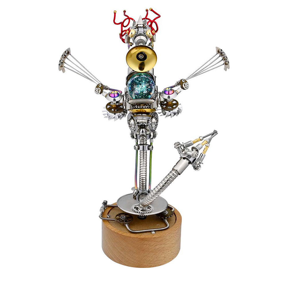 Kit de rompecabezas de metal Steampunk Seahorse con base de caja de música 