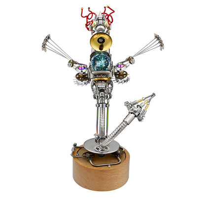 Kit de rompecabezas de metal Steampunk Seahorse con base de caja de música 