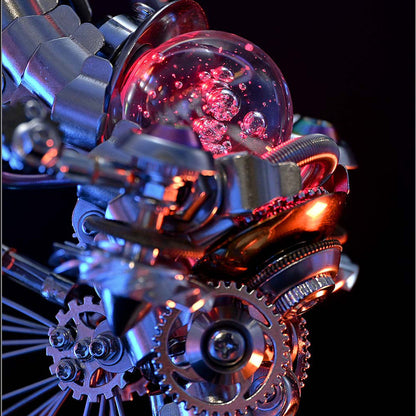 Kit de rompecabezas de metal Steampunk Seahorse con base de caja de música 