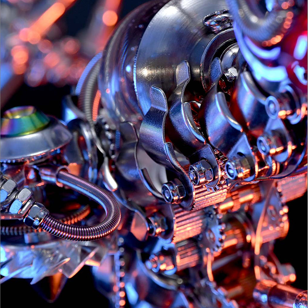 Kit de rompecabezas de metal Steampunk Seahorse con base de caja de música 