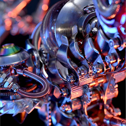 Kit de rompecabezas de metal Steampunk Seahorse con base de caja de música 