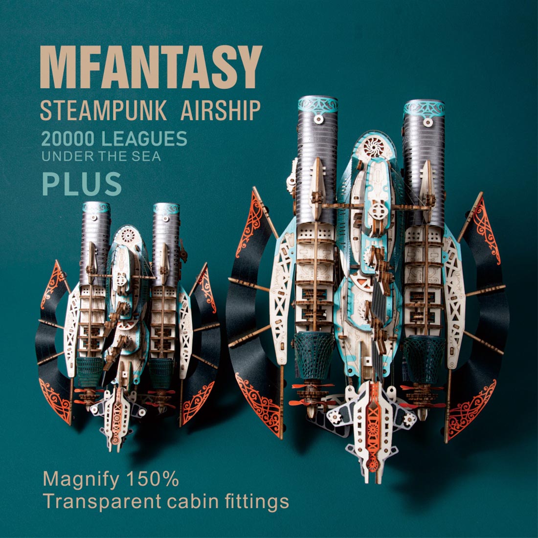 Juguete de rompecabezas de madera 3D de submarino Steampunk para regalo y decoración.