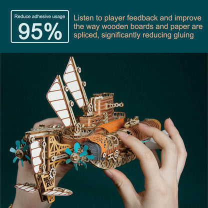 Juguete de rompecabezas de madera 3D de submarino Steampunk para regalo y decoración.