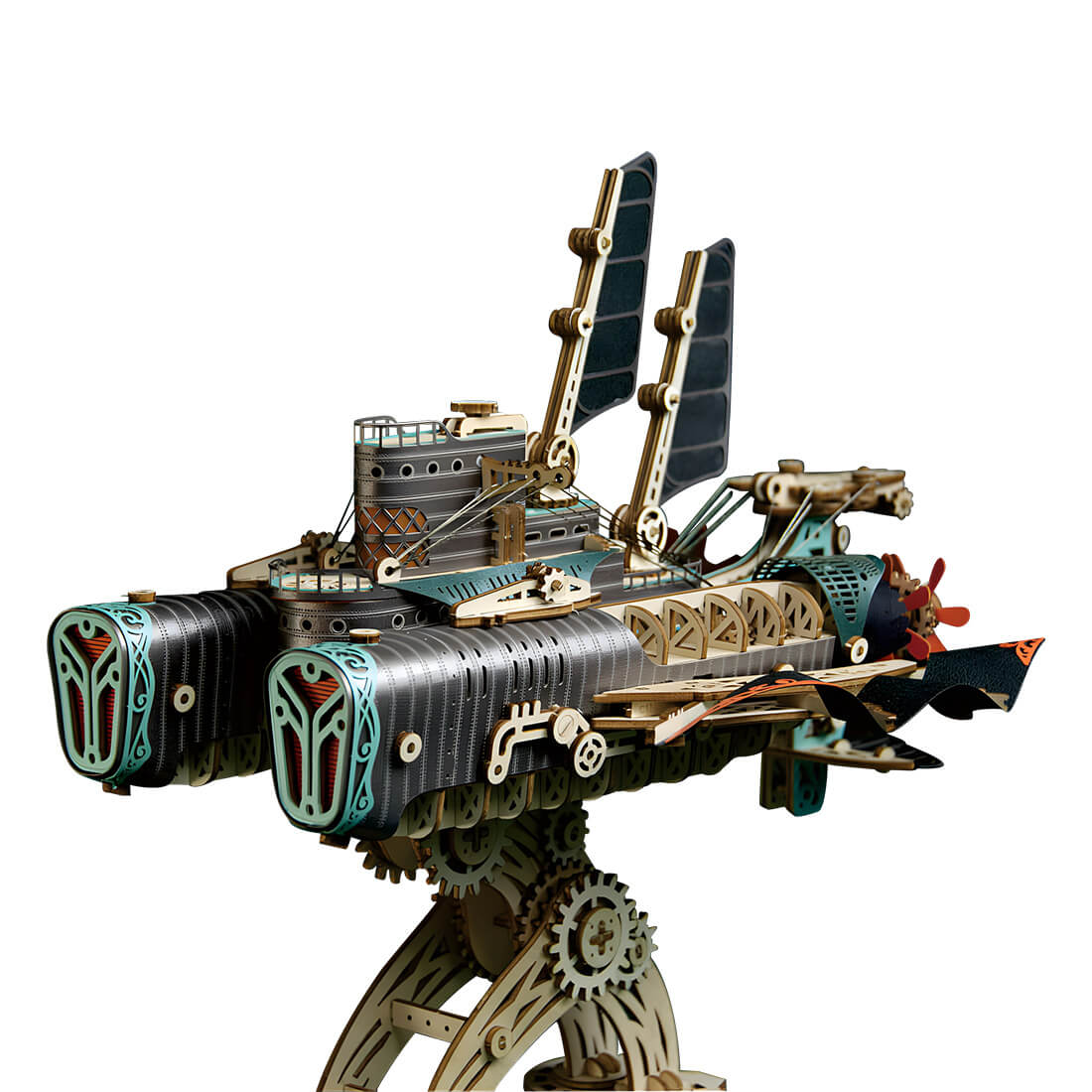 Juguete de rompecabezas de madera 3D de submarino Steampunk para regalo y decoración.