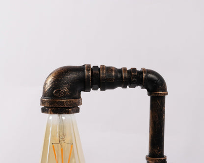 Lámpara Steampunk con reloj de tubería de agua para la decoración de la mesita de noche del dormitorio del estudio 