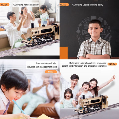 Locomotora de vapor eléctrica Teching Assembly, modelo de tren, juguete, regalos para adultos