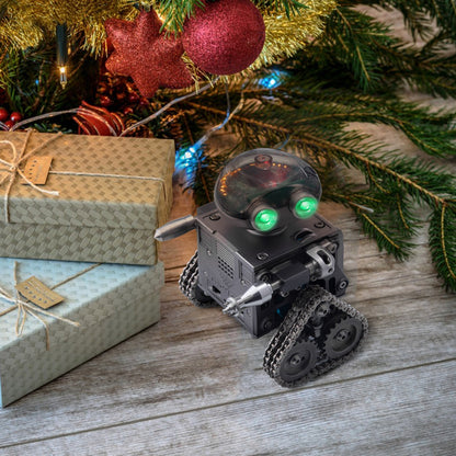 Kit de modelo de robot de metal con orugas RC y altavoz Bluetooth mecánico DIY de TECHING