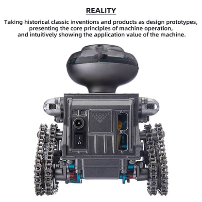 Kit de modelo de robot de metal con orugas RC y altavoz Bluetooth mecánico DIY de TECHING