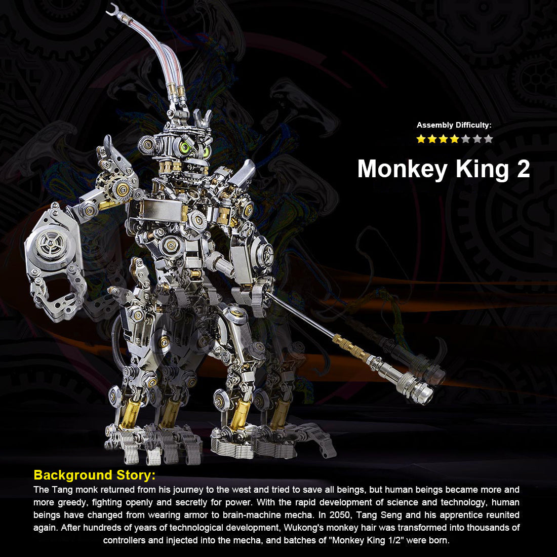 Kit de modelo de robot transformable de metal 3D DIY Monkey King
