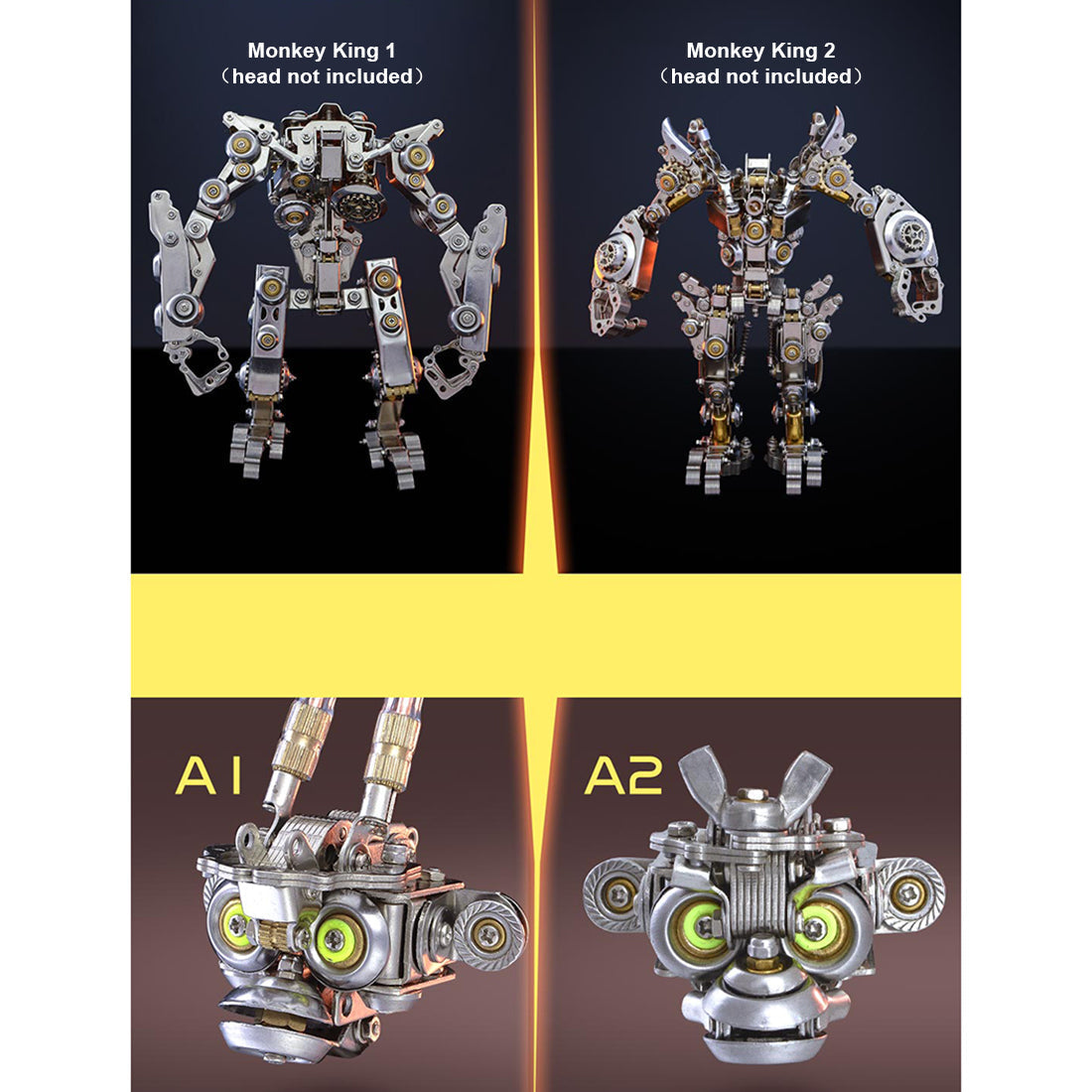 Kit de modelo de robot transformable de metal 3D DIY Monkey King