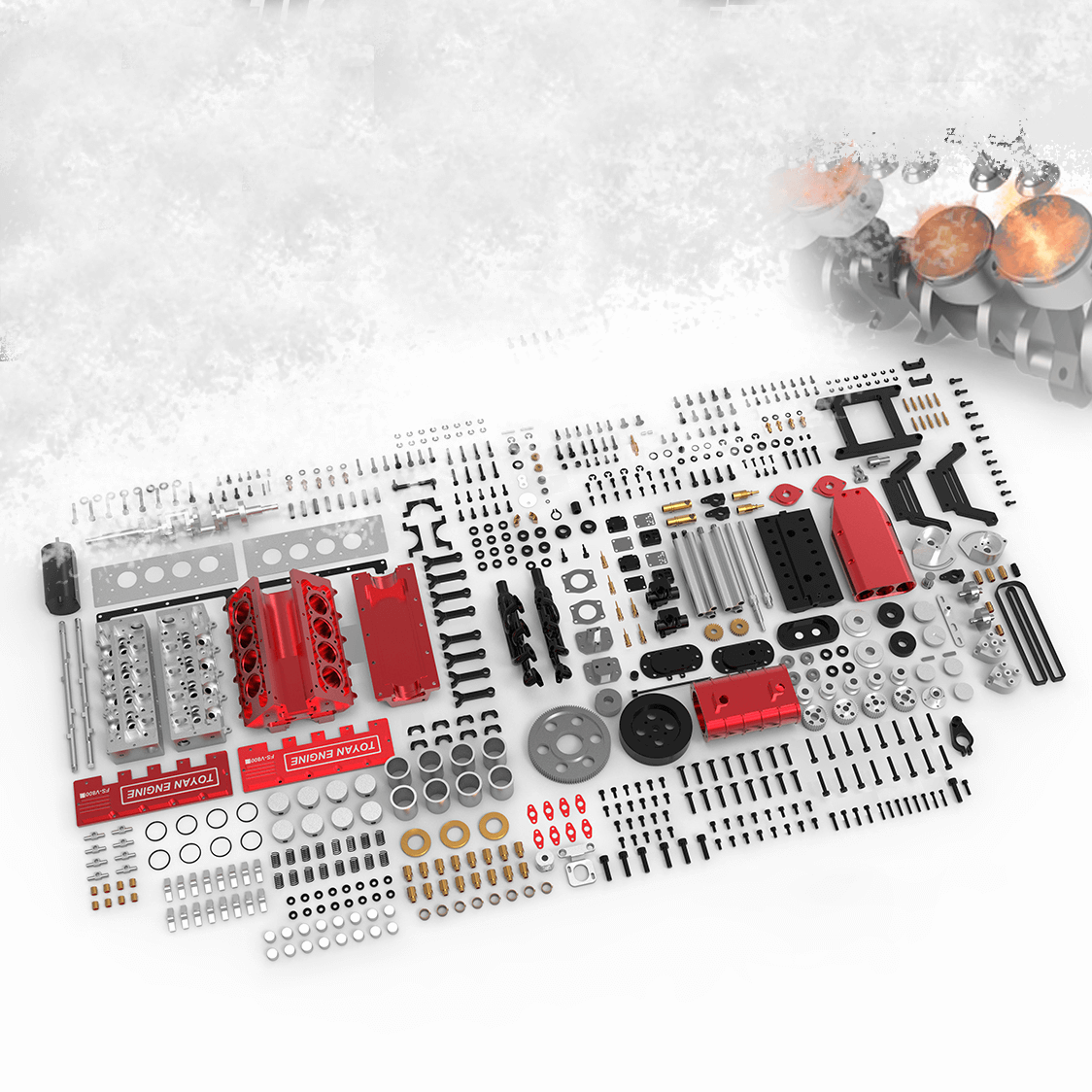Kit de modelo DIY con motor TOYAN V8 FS-V800 de gasolina y nitro