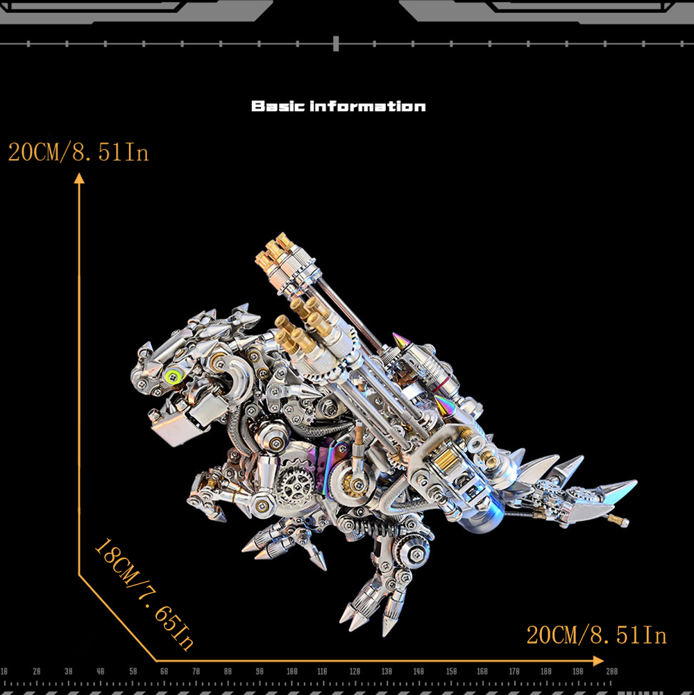 Kit de rompecabezas mecánico 3D de metal con diseño de dragón occidental para adultos.