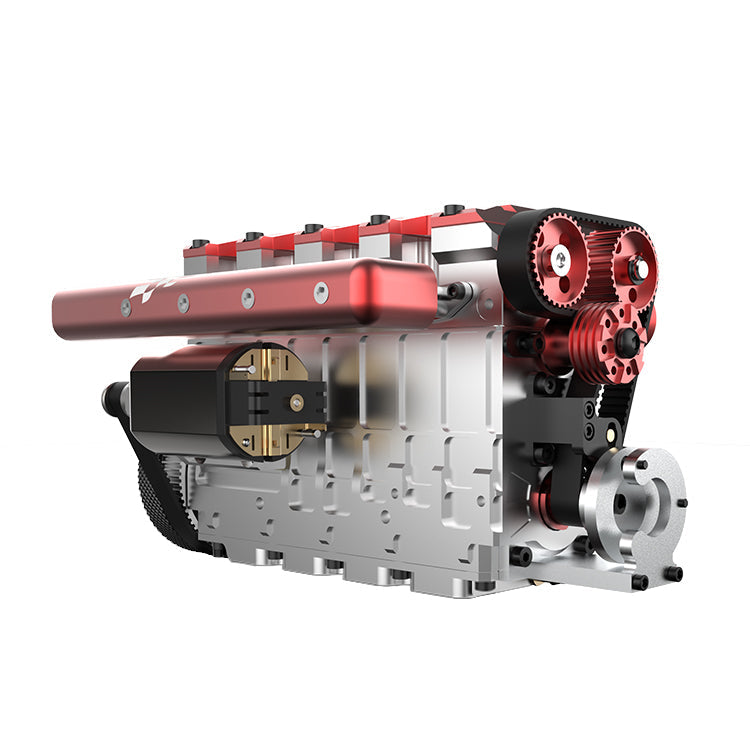 Maqueta de motor de gasolina Toyan de cuatro tiempos, cuatro cilindros en línea y refrigerado por agua