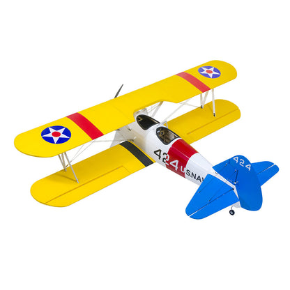 DWHobby Balsa wood Plane PT-17 Stearman ARF Large Electric or Gas Power Biplane Fixed Wing Balsa Plane Kits 1600mm Wingspan