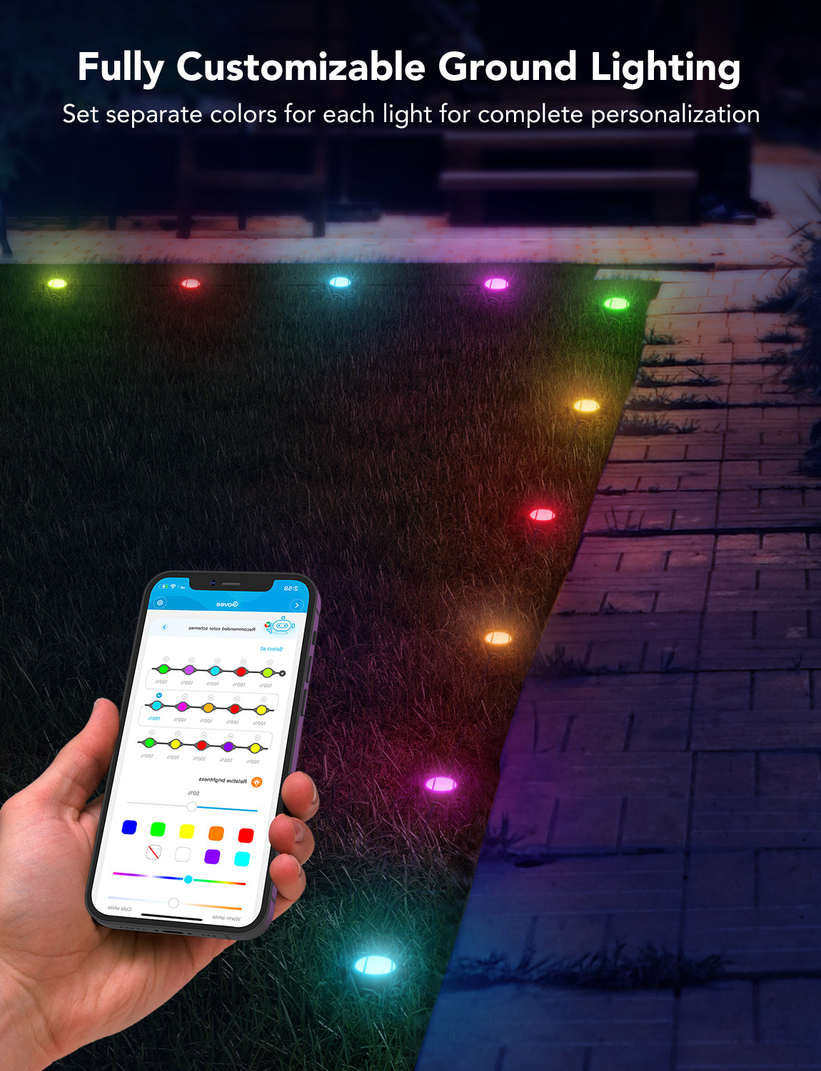 Refurbished RGBIC Wi-Fi + Bluetooth Outdoor Ground Lights