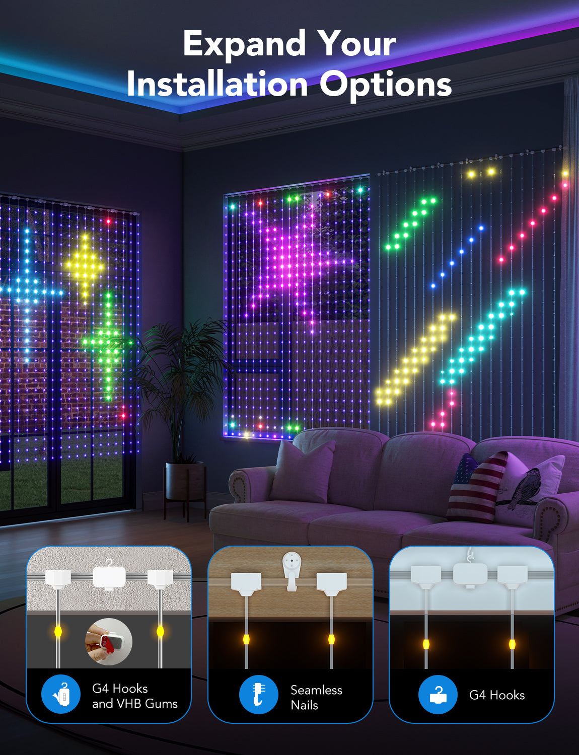 Refurbished Govee Curtain Lights