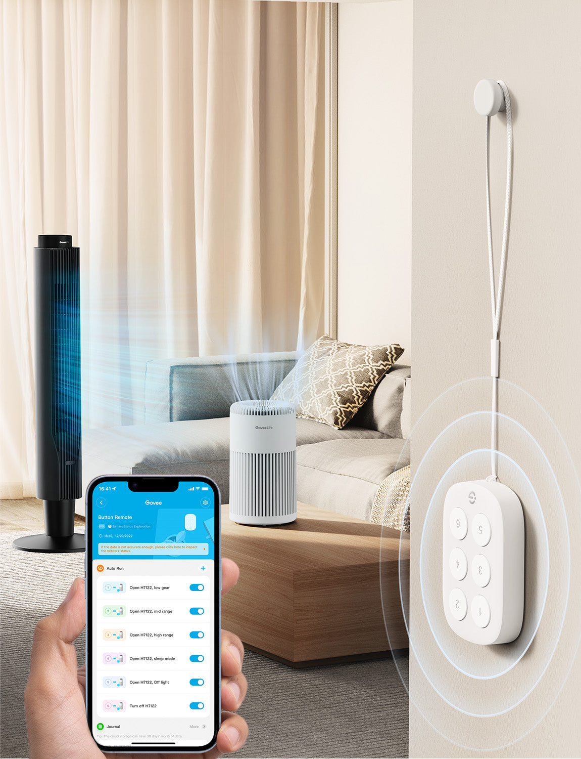 GoveeLife Wireless Mini Smart 6 Button Sensor, Group Control Devices