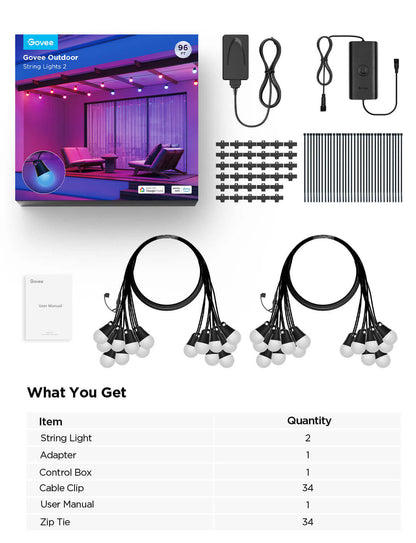 Refurbished Govee Outdoor String Lights 2