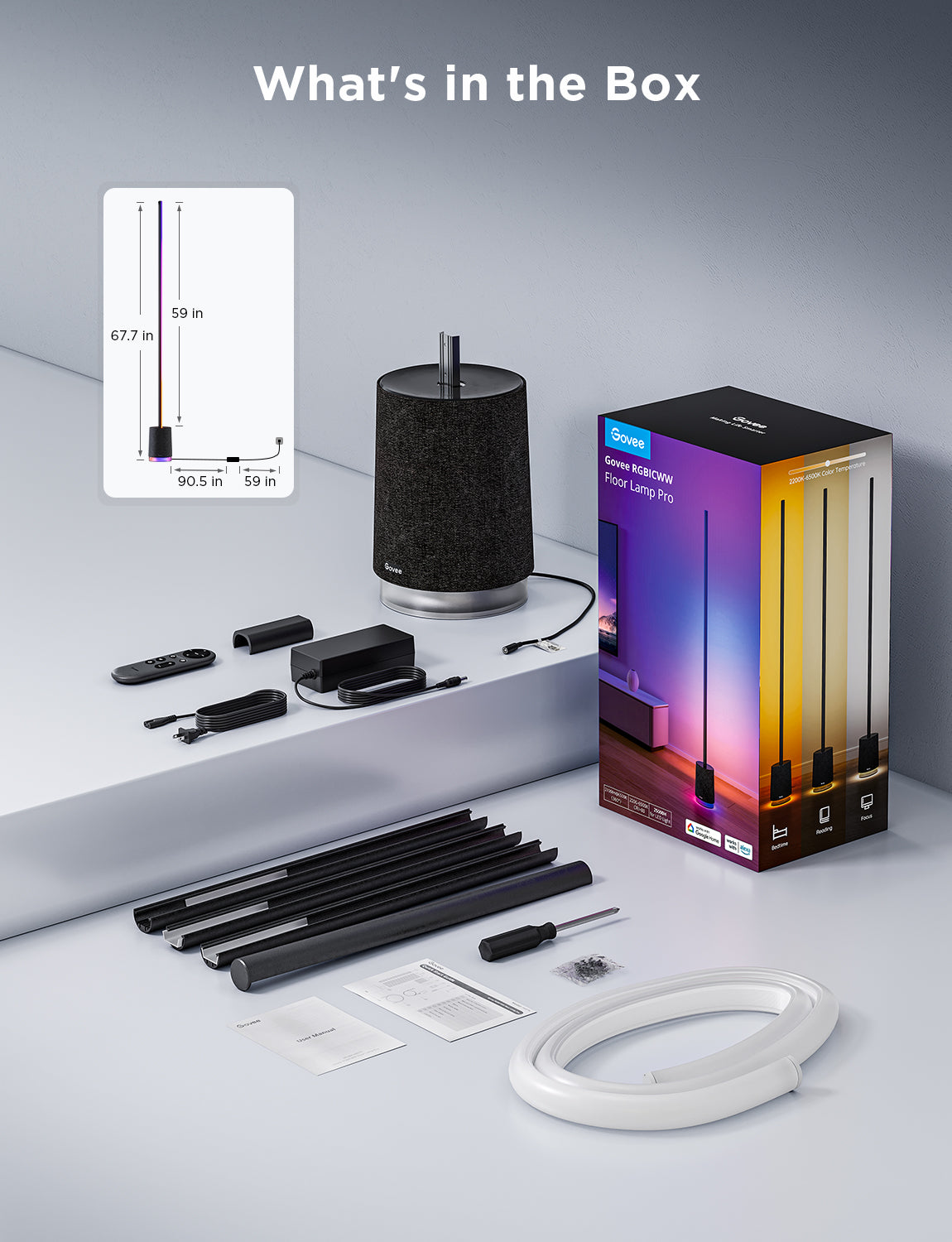 Refurbished Govee RGBICWW Floor Lamp Pro