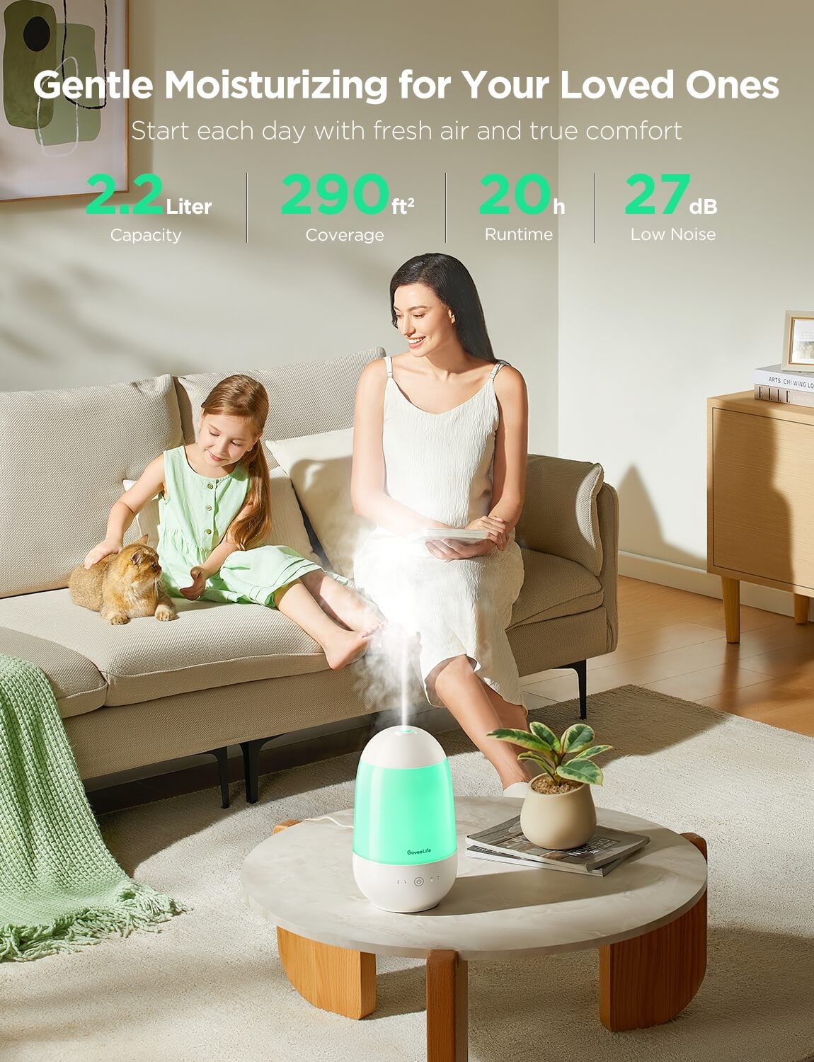 GoveeLife Smart Mini Humidifier for Baby Nursery