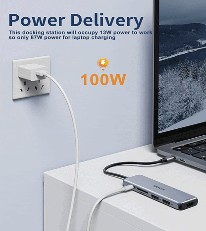 MOKiN 9 IN 1 USB-C Hub Dongle with Dual Displayport