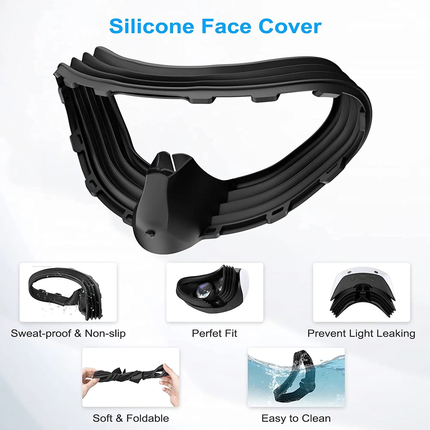 PSVR2 Headset Cover with Stick Grips and Lens Shield