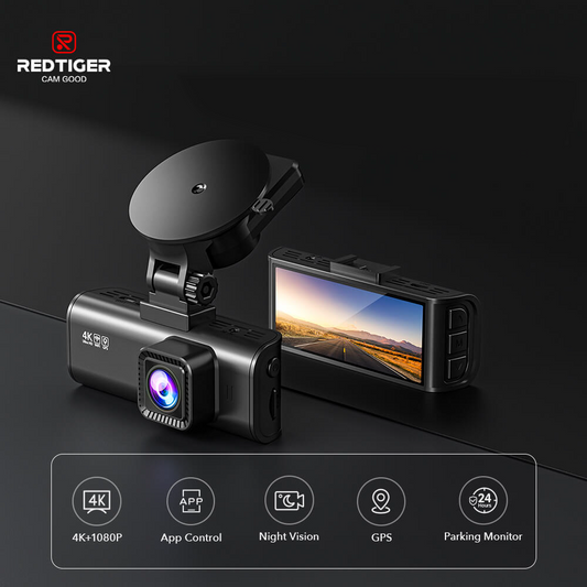 كاميرا أمامية وخلفية بدقة 4K للوحة القيادة للسيارات، كاميرا أمان للسيارة بتقنية 5G WIFI من سلسلة F7N