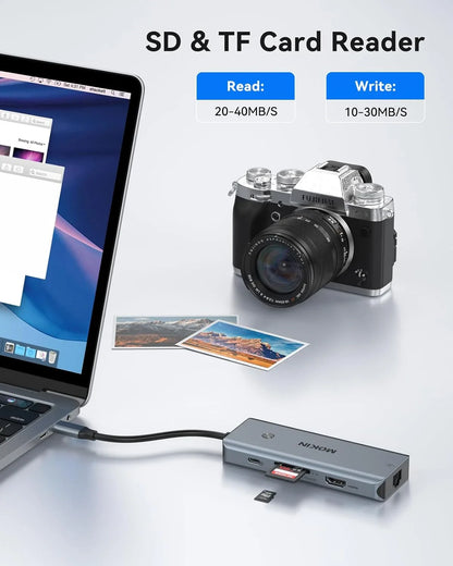 MOKiN 8-in-1 USB-C Hub for On-the-Go Laptop Expansion