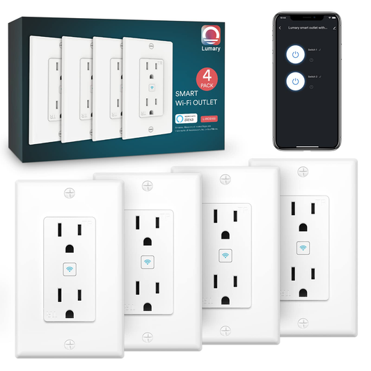 Lumary Smart Wi-Fi Wall Smart Outlet 4PCS