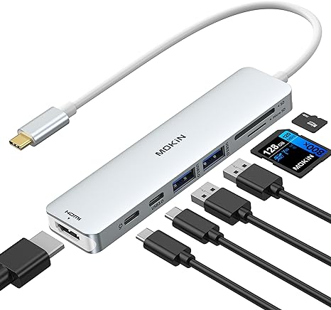 MOKiN 7-in-1 USB-C Hub for Everyday Use and On-the-Go Productivity