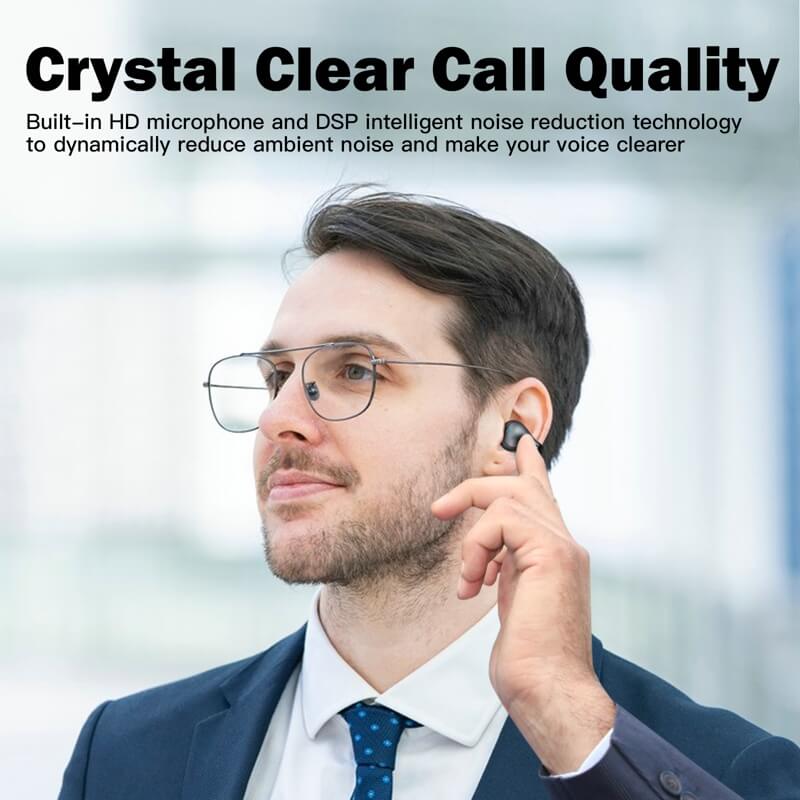 Clip on Open Ear Headphones Wireless Bluetooth Ear Clip Bone Conduction Headphones
