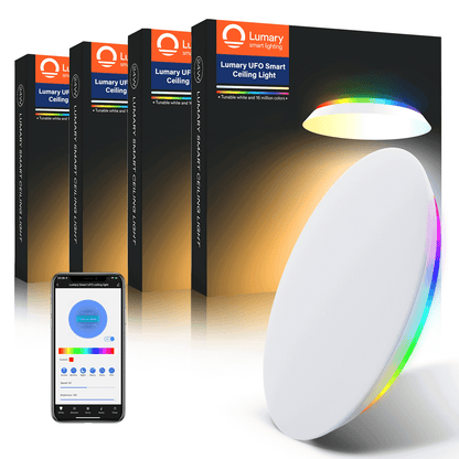 Lumary UFO Smart Ceiling Light with RGBAI Ambiance Backlight 4PCS