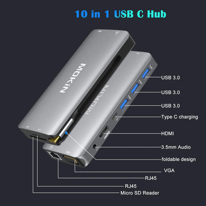 MOKiN 10 IN 1 USB-C Hub Multiport Adapter