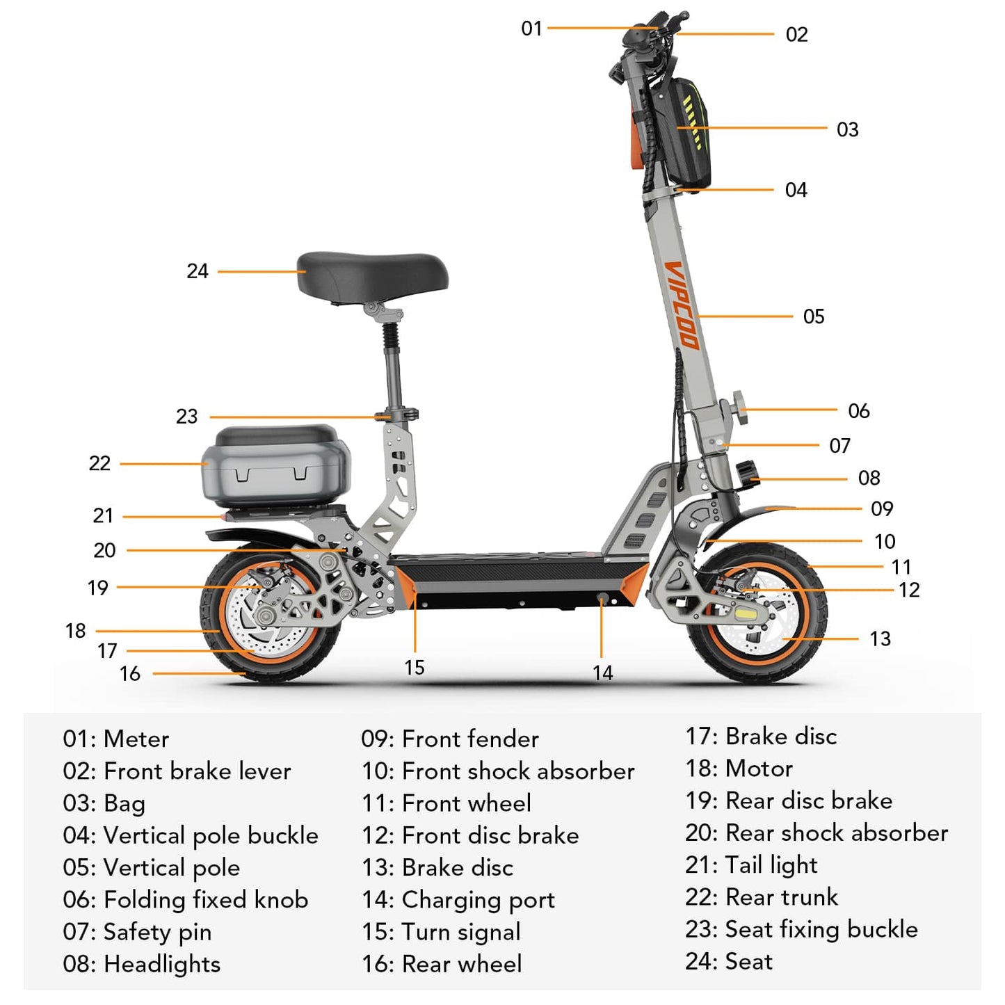 VIPCOO VS2 Foldable Scooter For Adults
