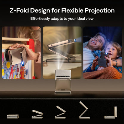Aurzen ZIP Tri-Fold Portable Mini Projector