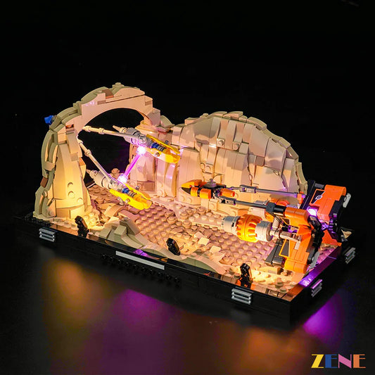 Kit de iluminación para el diorama de carreras de vainas LEGO Mos ESPA n.° 75380 Star Wars