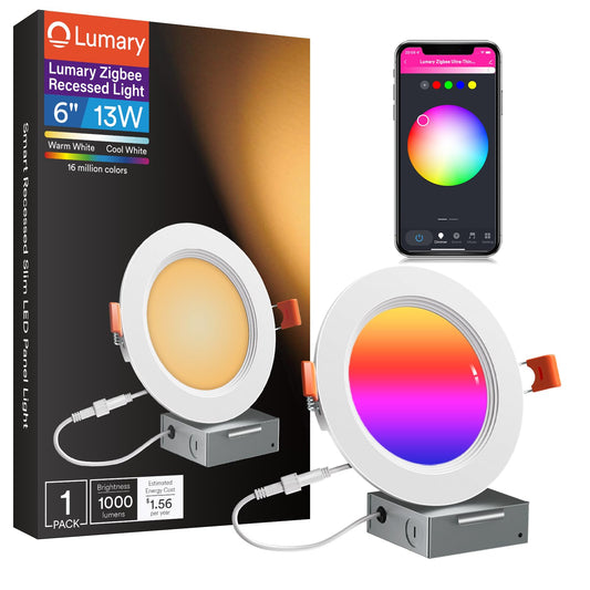 Lumary Zigbee Smart Canless Recessed Lighting 6 inch