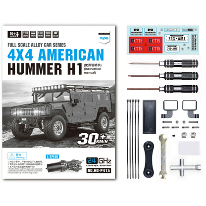 HG P415 1/10 RC Car 4x4 16CH Hummer 2.4G Alloy Version Model Truck Toys Gifts