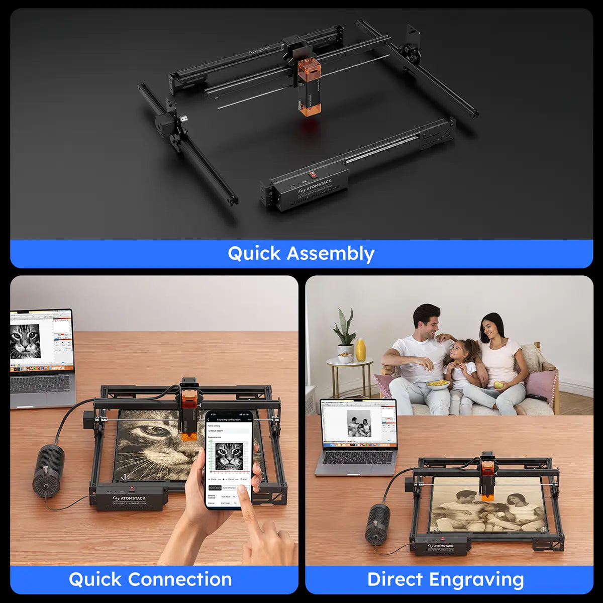 AtomStack A5/A10 Pro V2 5W/10W Laser Engraver