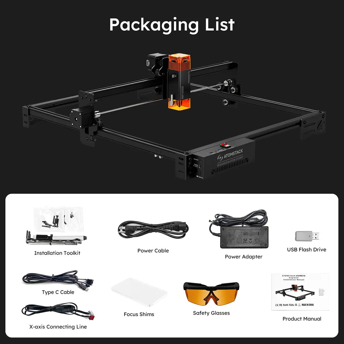 AtomStack A5/A10 Pro V2 5W/10W Laser Engraver